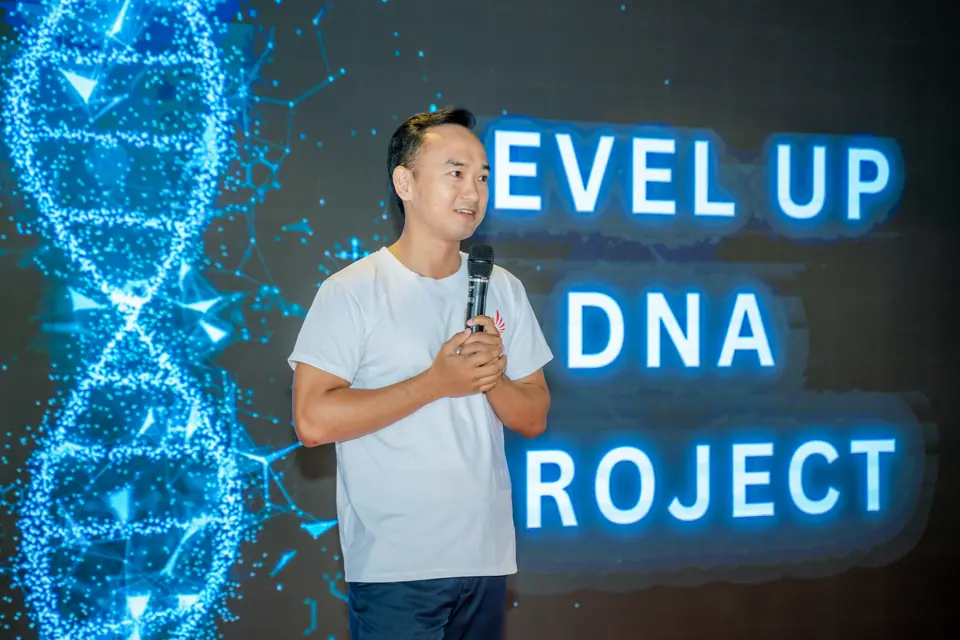 On stage at the LevelUp DNA Project